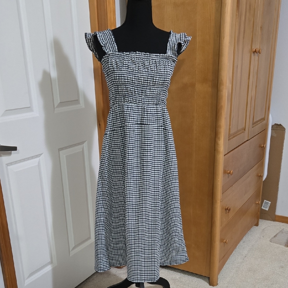 Old Navy Navy and White Gingham Dress